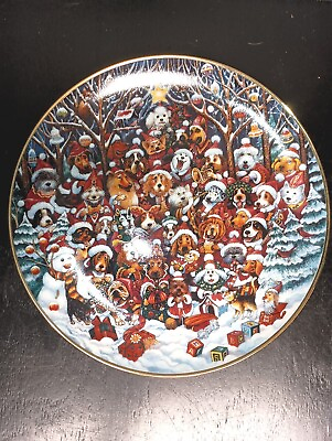 #ad FRANKLIN MINT quot;Santa Pawsquot; Dogs BY BILL BELL With Cert Of Authenticity $10.00