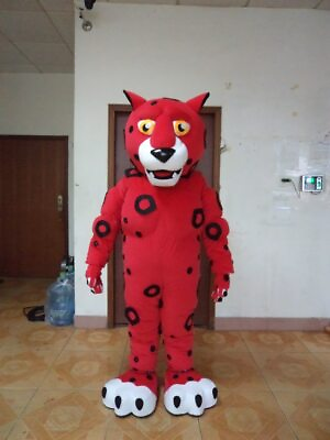 #ad Halloween Red Leopard Mascot Costume Cosplay Party Outfits Clothing Carnival $361.38