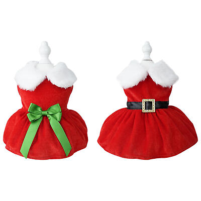 #ad Pet Cat Santa Costume Dog Christmas Dress Warm Outfit Clothes Winter Comfortable $8.77