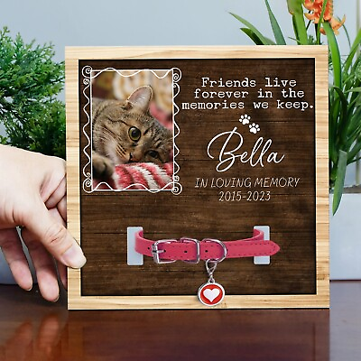 #ad Custom Pets Collar Holder Frame Pet Memorial Picture Frame Pet Wood Frame $19.96