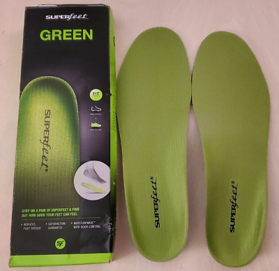 #ad Superfeet GREEN High Arch Orthotic Insoles Size F Men#x27;s 11.5 13 Women#x27;s 12.5 $22.99