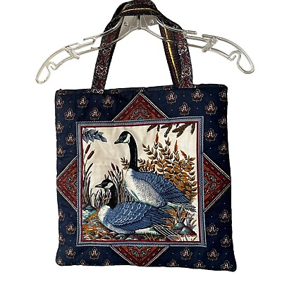 #ad Handmade Duck Print Bag Novelty Tote Shoulder Bag Carryall Blue Multi Nature $24.99
