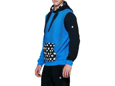 #ad Asics Tiger Mens Hoodie Pull Over hood Clothes Medium M Blue black $45.00
