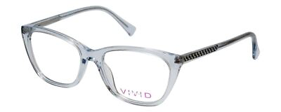 #ad Vivid Designer Reading Eyeglasses 886 in Shiny Light Blue 53 mm Custom Lens $39.95