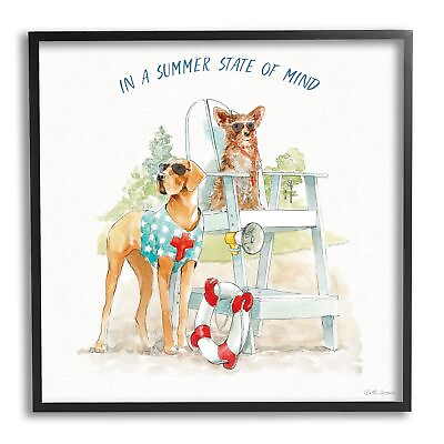 #ad Stupell Summer State of Mind Phrase Summer Lifeguard Dogs $69.99