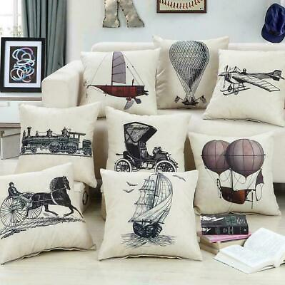 #ad Pattern Sofa Cover Pillow Home Cotten Decor Cushion Linen Case Retro Throw $6.98