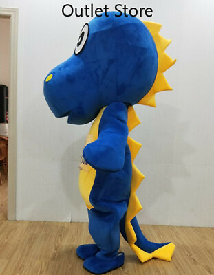 #ad Halloween Cartoon Blue Dragon Cosplay Mascot Costume Party Xmas Outfit Carnival $354.46