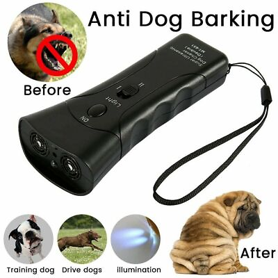 #ad Ultrasonic Anti Dog Barking Trainer LED Light Gentle Chaser Petgentle Sonics $8.65