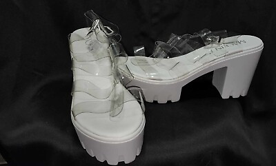 #ad Strappy White Heels Sandals size 10 $25.00