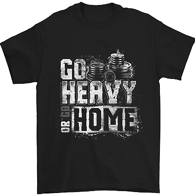 #ad Go Heavy or Go Home Gym Training Top Mens T Shirt 100% Cotton GBP 8.49
