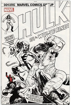 #ad Marvel Hulk #1 2017 Ed McGuinness Hall Of Comics Exclusive Bamp;W Sketch Cover B $109.00