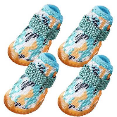 #ad #ad 4Pcs Pet Dog Cat Puppy Shoes Anti Slip Protective Booties Waterproof Sock Shoes $15.55