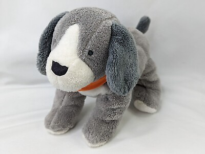 Carters Gray Dog Plush 7 Inch Orange Bandanna 2014 Stuffed Animal Toy $22.45