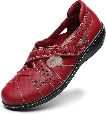 #ad Irrefour Women#x27;s Classic Genuine Leather Casual Loafer Cute Slip On Fashion Clos $105.10