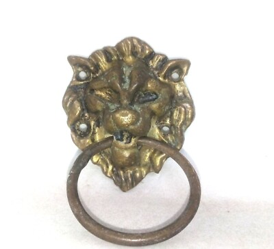 #ad Antique Vintage Cast Bronze Brass Furniture Fittings Handle Figural Lion Head $23.00