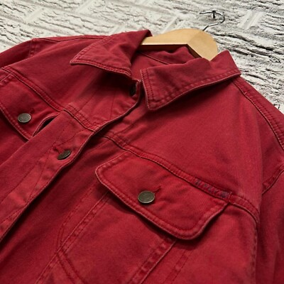 #ad Polo Lauren Ralph Lauren Women’s Button Up Denim Jacket Red 2XL XXL $35.00