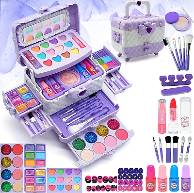 #ad Kids Makeup Kit Girls Toys Toys for Girls Real Washable Makeup Girls Princess $35.78
