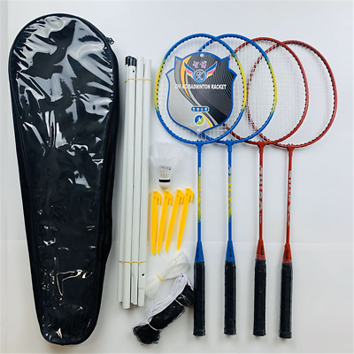 #ad 4 Player Adult Teenager Badminton Racket With Net Outdoor Set $32.98