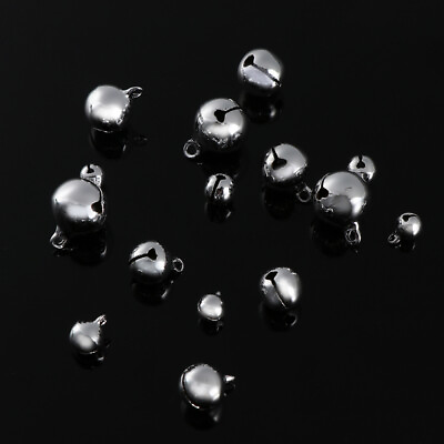 #ad 100Pcs Mini Slotted Ringent Bells for Pet Dog Puppy Collar Decoration Silver $8.95