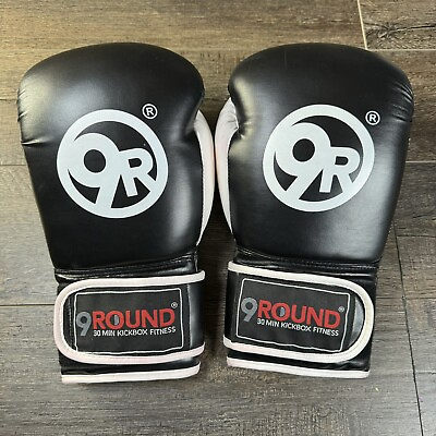 #ad 9R 9 Round 30 Min Minute Kickbox Fitness Boxing Gloves Black used $17.99