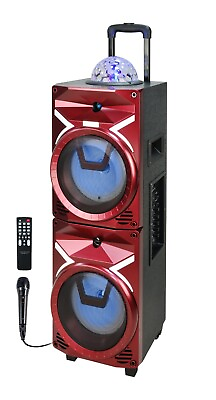 #ad TOPTECH Portable 4000 Watts Peak Power Speaker with DISCO BALLamp; FREE MICROPHONE $160.00