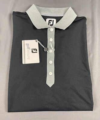 #ad FootJoy Golf Shirt Polo Womens Sleeve Logo 3 4 Sleeve Large Black NWT MSRP $95 $35.53