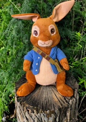 #ad Peter Rabbit Plush Cartwheel Kids Stuffed Animal Toy Blue Jacket Bag 12” Easter $14.95