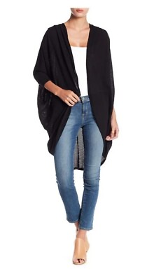 #ad Abound Women#x27;s Lightweight Open Front Dolman Sleeve Cocoon Cardigan Black XSmall $15.00