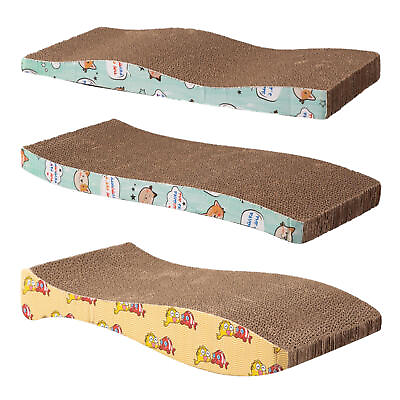#ad Cat Toys Pet Cat Scratching Board Corrugated Cardboard Pad Grinding Nails Intera $13.00