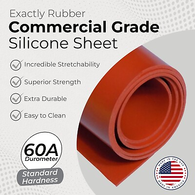 #ad Red Silicone Rubber Sheet 60A 1 32 x 9 x 12 Inch Made in USA Gasket Material $11.99