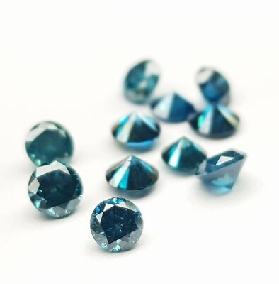 #ad 1.17 Ct Round Cut Enhanced Natural Loose Diamond 6 pcs Blue Color $417.98