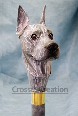 #ad #ad dog look Great Dane Dog Head Handle designer handmade Wooden Walking Stick Cane $129.05