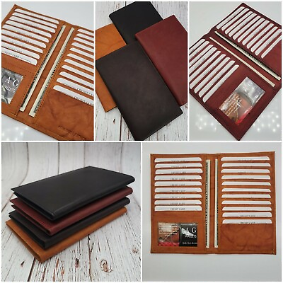 #ad AG Wallets RFID Leather Credit Card Organizer Long Wallet 20 Card holder $19.49