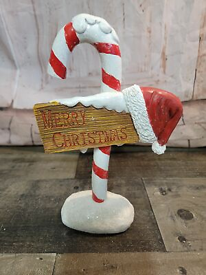 #ad Merry Xmas santa hat candy cane snow glitter xmas figure decor $8.78
