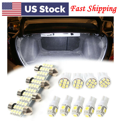#ad 13pcs LED Lights Interior Package Kit For Car Dome License Plate Lamp Bulbs $10.19