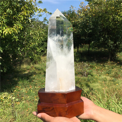 #ad 9.4LB Natural clear Quartz crystal Feather of an angel Obelisk wand point c $679.00