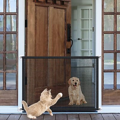 #ad Dog Gate for Stairs Pet Gates for House Indoor Outdoor Dogs Screen Mesh Gate for $33.09