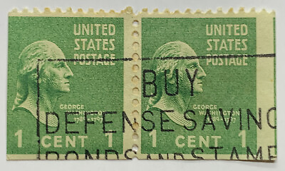 #ad 1938 1939 US 1C WASHINGTON STAMP PAIR WITH MISCUT ERROR RIGHT SIDE $93.14