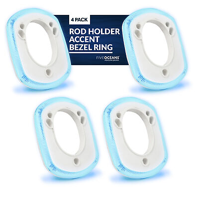 #ad Five Oceans Blue LED Rod Holder Accent Bezel Ring 4 Pack FO4433 M4 $54.00