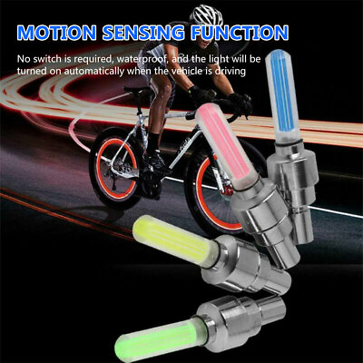 #ad Motion Sensing Bicycle Lights Bike LED Wheel Spoke Lamp Tyre Tire Valve Light $9.99
