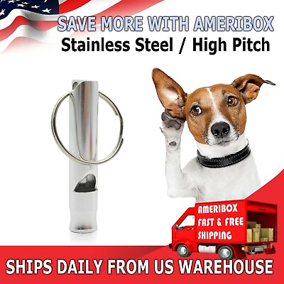 #ad Stainless Steel Dog Training WHISTLE High Pitch Sound Obedience Stop Barking Pet $2.89