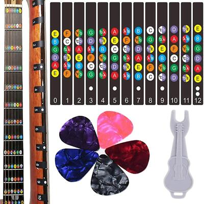 #ad Guitar Fretboard Stickers Color Coded Note Decals Fingerboard Frets Map Stic... $15.05