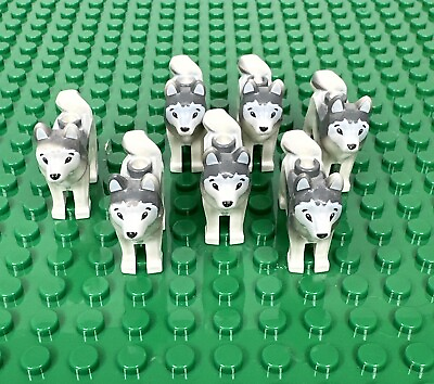 #ad LEGO Arctic Lot Of 7 Husky Team Sled Dogs Winter Arctic Dog Authentic Minifigs $22.49