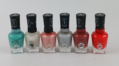 #ad 6 PACK SALLY HANSEN MIRACLE GEL STEP 1 MIXED LOT COLORS IN DESCRIPTION $29.95
