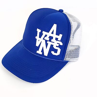 #ad Vans Vintage Blue White Mesh Truckers Hat Ball Cap Snap Back Otto Collection $24.11