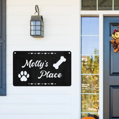 #ad Metal Dog Kennel Sign Custom Metal Dog#x27;s Place Sign Personalized Metal Sign $48.74