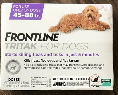 #ad Frontline Plus Tritak Best Flea Tick mange Remedy Dogs 45 88 lbs 3 doses $24.95