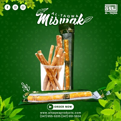 #ad Al Taqwa 60 Natural Miswak Sticks.Siwak toothbrush.1 Box. Shipped from USA $57.00