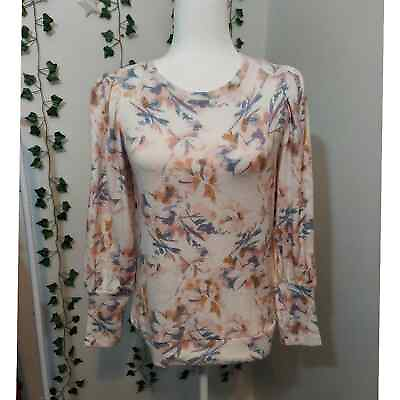 #ad Lauren Conrad NEW Puff Sleeve Floral Pullover Small $22.00