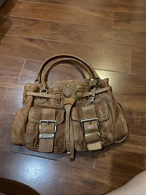 #ad Michael Kors Soft Lambs Tan Leather Tote Shopper with Silver Hardware $75.00